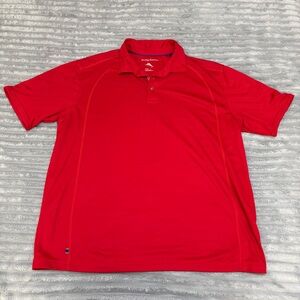 Tommy Bahama Polo Shirt Mens XLarge Red Short Sleeve Preppy Beach Casual Golf